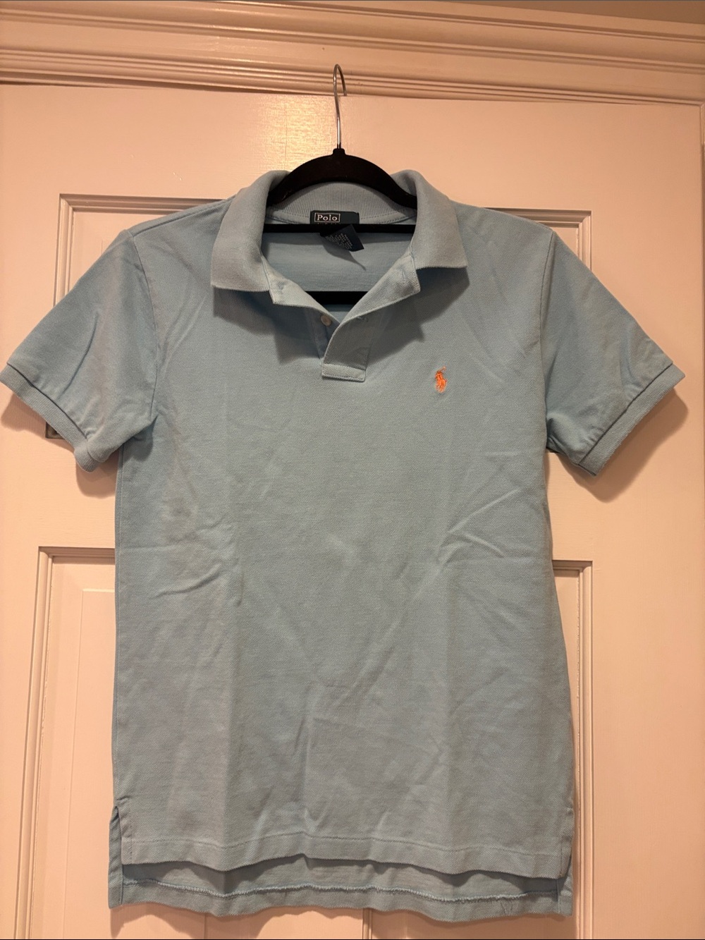 Ralph Lauren Light Blue Polo with Orange Pony Logo